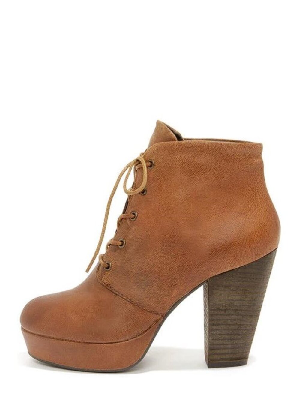 STEVE MADDEN Women's Raspy Cognac Leather High Heel Ankle Boots Size 9